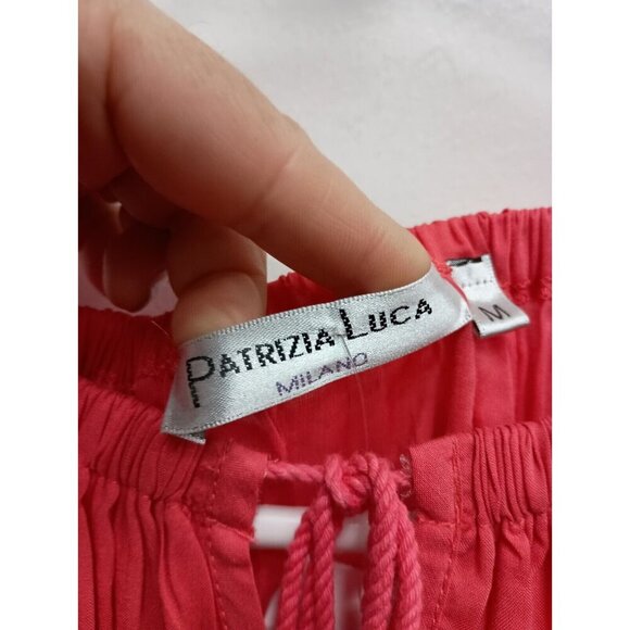 Patrizia Luca Womens Blouse Top Medium Pink Crochet BOHO Peasant Flare Sleeve - Picture 6 of 11